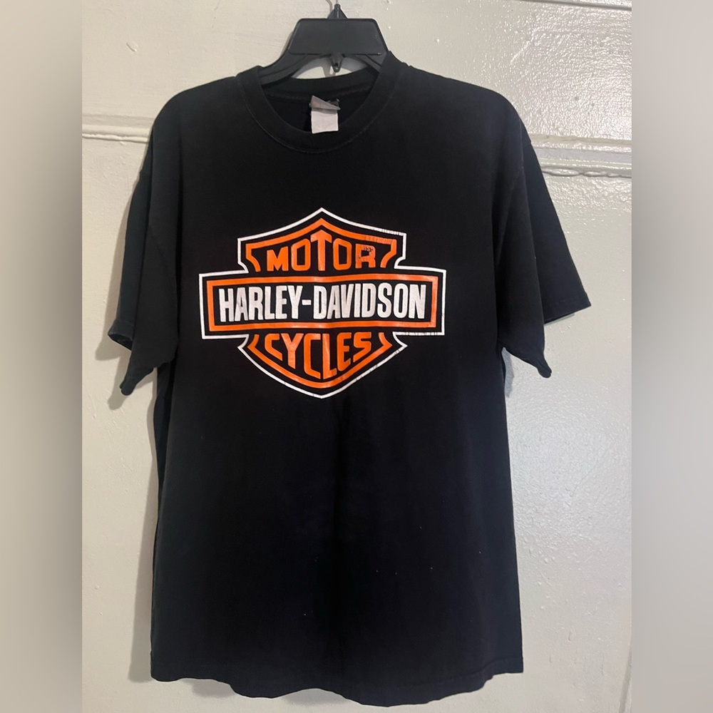 Harley-Davidson Black and Orange Logo Tee